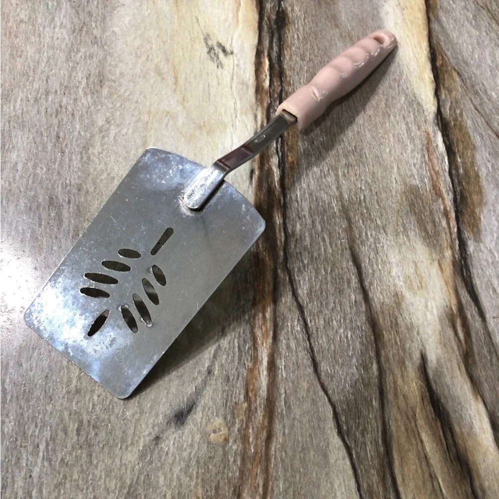 Vintage Korea Pink Slotted Spatula Turner Kitchen Utensil 11” Mauve Retro
